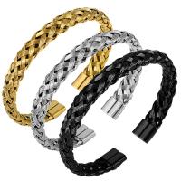 acier inoxydable 316L bracelet manchette, Rond, Placage, Réglable & bijoux de mode & unisexe, plus de couleurs à choisir, 8mm, Longueur:17 cm, Vendu par PC