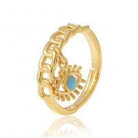 Cubic Zirconia Micro Pave Brass Ring gold color plated Adjustable & micro pave cubic zirconia & for woman 23mm Sold By PC