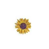 Tibetan Style Brooches, Sunflower, gold color plated, stoving varnish & for woman, nickel, lead & cadmium free, 22x22mm, 10PCs/Lot, Sold By Lot