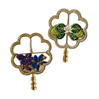 Enamel Brooch Zinc Alloy gold color plated Hand-Painted Enamel Glaze & for woman & hollow nickel lead & cadmium free Sold By Lot
