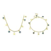 Bracelet Evil Eye bijoux, laiton, Placage de couleur d'or, styles différents pour le choix & pour femme & émail, Vendu par PC
