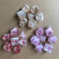 Acrylic Dice, irregular, 7 pieces & faceted, more colors for choice, 16mm, 7PCs/Set, Sold By Set