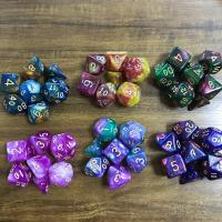 Acrylic Dice, irregular, 7 pieces & faceted, more colors for choice, 16mm, 7PCs/Set, Sold By Set