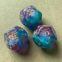 Acrylic Dice irregular 3 pieces & faceted blue 16mm Sold By Set
