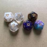 Acrylic Dice, irregular, 3 pieces & faceted, more colors for choice, 16mm, 3PCs/Set, Sold By Set