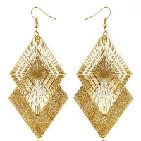 Zinc Alloy Drop Earrings Rhombus for woman & hollow Sold By Pair