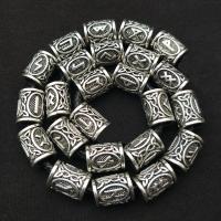 Zink Alloy stort hål pärla, Kolonn, antik silver pläterad, olika mönster för val, 10x13mm, 24PC/Lot, Säljs av Lot