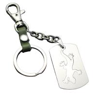Titanium Steel Key Clasp, with Cowhide, Unisex, more colors for choice, 130mm, Sold By PC