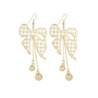 Zinc Alloy Drop Earrings Butterfly plated for woman & hollow Sold By Pair