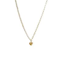 Plastik perle halskæde, Zinc Alloy, med Plastic Pearl, med 1.97inch extender kæde, mode smykker & for kvinde, nikkel, bly & cadmium fri, Længde Ca. 16.54 inch, Solgt af PC