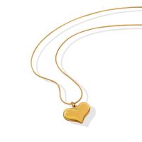 Titanstahl Halskette, Titan Stahl Karabinerverschluss, Herz, für Frau, goldfarben, 14.40x19.40mm, Länge:45 cm, verkauft von PC