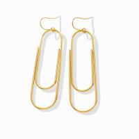 Titanium Steel Drop Earring, titanium earring hook, plated, for woman, more colors for choice, 70x19mm, Sold By Pair