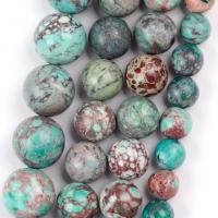 Impression Jasper Beads, Round, DIY, blue, Sold Per Approx 38 cm Strand