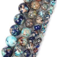 Impression Jaspis Perle, rund, DIY, gemischte Farben, verkauft per 37-39 cm Strang