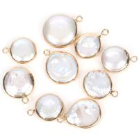 Freshwater Pearl Pendants, with Tibetan Style, white, 12-18mm, Sold By PC