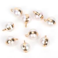 Ciondoli perle d'acqua dolci, perla d'acquadolce coltivata naturalmente, with lega in zinco, bianco, 9x13mm, Venduto da PC