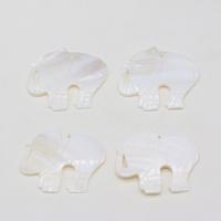 Shell Pendants, Freshwater Shell, Elephant, Carved, white, 45x45mm, Sold By PC