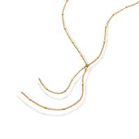 Titanium Steel Necklace, titanium steel lobster clasp, for woman, golden, 1.80mm, Length:48 cm, Sold By PC