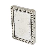 Tibetan Style Button Findings, Rectangle, DIY & blacken, original color, 21x29x4.50mm, Hole:Approx 2mm, 100PCs/Lot, Sold By Lot