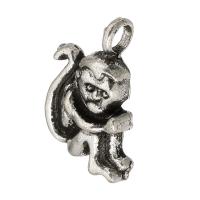 Tibetan Style Animal Pendants, Monkey, DIY & blacken, original color, 14x20x4mm, Hole:Approx 3mm, 100PCs/Lot, Sold By Lot