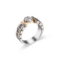 Circón cúbico anillo de latón, metal, con cúbica circonia, chapado, diverso tamaño para la opción & para mujer & facetas, color mixto, libre de níquel, plomo & cadmio, 7mm, Vendido por UD