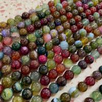 Tourmaline Color Agate Beads Round DIY multi-colored Sold By Strand