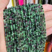 Mixed Gemstone Beads, Natural Stone, Round, DIY & different materials for choice & faceted, more colors for choice, 3mm, Approx 125PCs/Strand, Sold By Strand