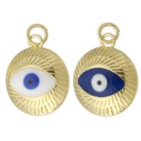 Evil Eye Pendants, Brass, gold color plated, enamel, more colors for choice, nickel, lead & cadmium free, 16x19x5.50mm, Sold By PC