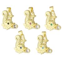Cubic Zirconia Micro Pave Brass Pendant, Dragon, gold color plated, micro pave cubic zirconia, more colors for choice, nickel, lead & cadmium free, 20x22x3mm, Hole:Approx 3mm, Sold By PC