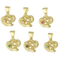 Cubic Zirconia Micro Pave Brass Pendant Snake gold color plated micro pave cubic zirconia nickel lead & cadmium free Approx 3mm Sold By PC