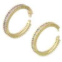 Cúbicos Circonia Micro Pave anillo de latón, metal, chapado en color dorado, micro arcilla de zirconia cúbica & para mujer, más colores para la opción, libre de níquel, plomo & cadmio, 3mm, tamaño:8, Vendido por UD