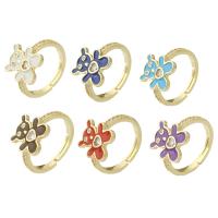 Cubic Zirconia Micro Pave Brass Ring, Bear, gold color plated, micro pave cubic zirconia & for woman & enamel, more colors for choice, nickel, lead & cadmium free, 13mm, US Ring Size:8, Sold By PC