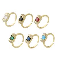 Cubic Zirconia Micro Pave Brass Ring, gold color plated, micro pave cubic zirconia & for woman, more colors for choice, nickel, lead & cadmium free, 8mm, US Ring Size:7, Sold By PC