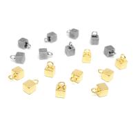 Stainless Steel Pendants, 304 Stainless Steel,  Square, Galvanic plating, fashion jewelry & DIY & Unisex & machine polishing & solid, more colors for choice, 4x4mm, 100PCs/Bag, Sold By Bag