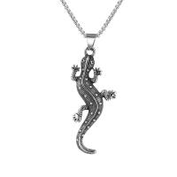 Stainless Steel Animal Pendants, 316 Stainless Steel, Lizard, vintage & fashion jewelry & polished & DIY & Unisex & blacken, original color, 65mm, Sold By PC