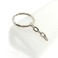 Zinc Alloy Keychain Cable Ring plated multifunctional & DIY & Unisex original color 25mm Sold By PC