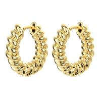 Kolczyki Huggie Hoop mosiądz, 14K złota chromowana, biżuteria moda & dla obu płci, złoty, bez zawartości niklu, ołowiu i kadmu, 17x17mm, sprzedane przez para
