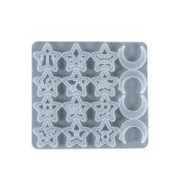 Conjunto de moldes epóxi DIY, silicone, branco, 175x190x6mm, vendido por PC