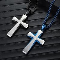 Stainless Steel Jewelry Necklace, 316L Stainless Steel, Cross, polished, fashion jewelry & Unisex & different styles for choice, more colors for choice, 28x45mm, Length:Approx 19.68 Inch, Sold By PC