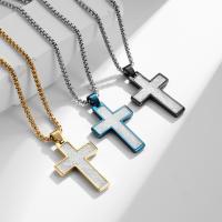 Stainless Steel Jewelry Necklace 316L Stainless Steel Cross polished fashion jewelry & for man Length Approx 19.68 Inch Sold By PC