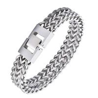 Titanium Steel Bracelet & Bangle, Round, plated, fashion jewelry & for man, more colors for choice, 210x12mm, Sold By PC