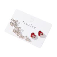 Zinc Alloy Stud Earring Set plated three pieces & fashion jewelry & for woman & enamel nickel lead & cadmium free Sold By Set
