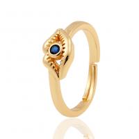 Cubic Zirconia Micro Pave Brass Ring gold color plated Adjustable & micro pave cubic zirconia & for woman & enamel 21mm Sold By PC