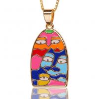 Brass Necklace gold color plated for woman & enamel Length Approx 17.7 Inch Sold By PC