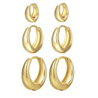 Messing Huggie Hoop Ohrringe, Kreisring, goldfarben plattiert, verschiedene Größen vorhanden & für Frau & hohl, frei von Nickel, Blei & Kadmium, verkauft von Paar