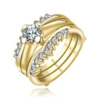 Cubic Zirconia Micro Pave Brass Ring plated detachable & micro pave cubic zirconia Sold By PC