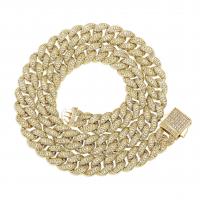 Brass Bracelet and Necklace plated & micro pave cubic zirconia & for man Sold By PC