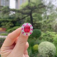 Cubique anneau en laiton Circonia Micro Pave, bijoux de mode & pavé de micro zircon & pour femme, protéger l'environnement, sans nickel, plomb et cadmium, 10*12mm, Vendu par PC