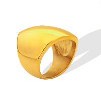 Titanium Steel Finger Ring, galvanizált, egynemű, aranysárga, 20mm, Által értékesített PC