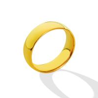 Titanium Staal Finger Ring, plated, voor vrouw, gouden, 6mm, Verkocht door PC